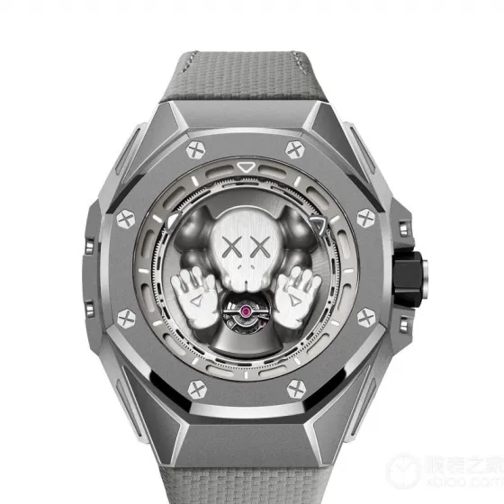 Audemars Piguet Royal Oak Concept Tourbillon Companion grey titanium case and bezel silver skeleton dial grey strap 43mm Men s Automatic