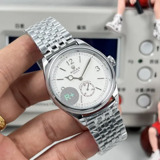 Rolex Cellini Prince silver case silver bezel white dial silver bracelet 44mm Men s Manual Wind — 1:1 Super Clone
