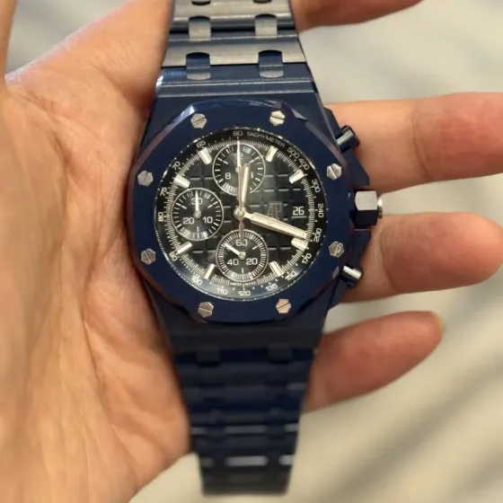 Audemars Piguet Royal Oak Offshore Chronograph blue ceramic case and bracelet blue bezel black dial 42mm Men s Automatic