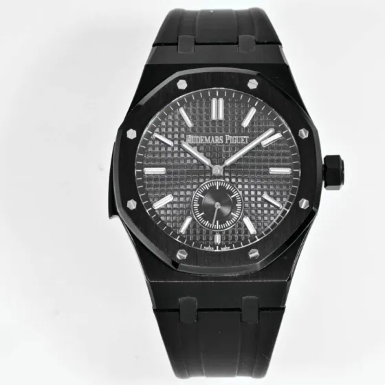 Audemars Piguet Royal Oak Selfwinding 26591IP black case black bezel grey dial black rubber strap 37mm Women s Automatic